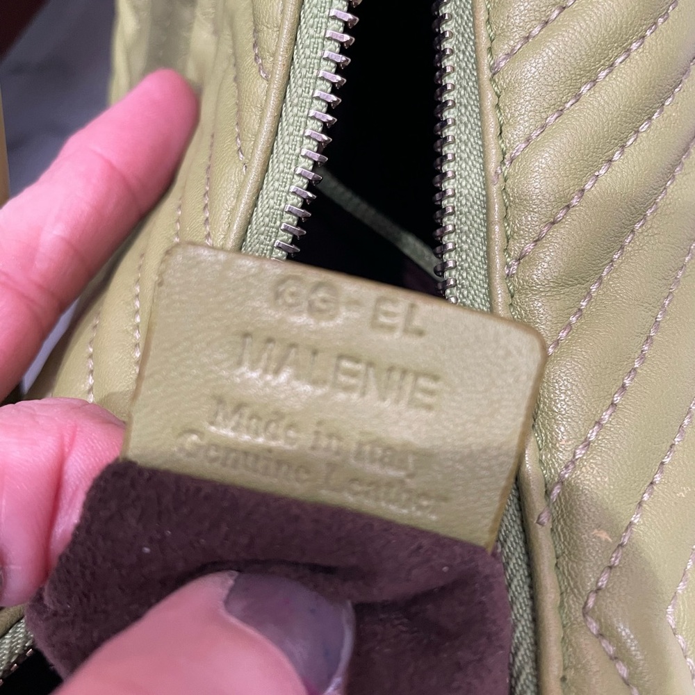 Bally Quilted Green Lambskin Suede-Lined Hobo Bag - Picture 17 of 17